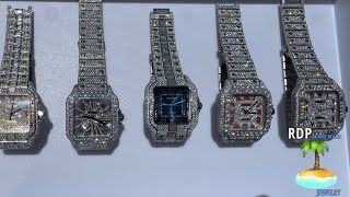 Iced Out Cartier Bust Down Watches at RDP Jewelry Miami Beach🏝️ [upl. by Ardnosac]