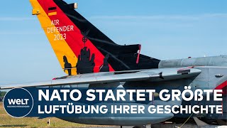 MEGAMANÖVER quotAIR DEFENDER 23quot NatoLuftkräfte proben militärischen Ernstfall über Deutschland [upl. by Storer]