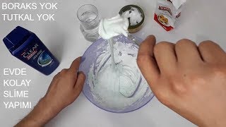 Tutkalsız Boraksız Kolay Slime Nasıl Yapılır  En Kolay Slime Yapımı [upl. by Masao]