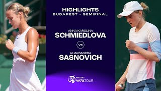 Anna Karolina Schmiedlova vs Aliaksandra Sasnovich  2024 Budapest Semifinal  WTA Match Highlights [upl. by Edelsten]