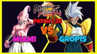 DBFZ PATCH 138  MIAMI vs GROPIS Kid Buu Majin Buu Gogeta 4 vs Super Baby 2 Cell Frieza [upl. by Cohdwell485]