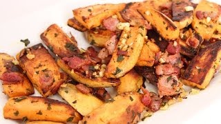 Skillet Roasted Sweet Potatoes Recipe  Laura Vitale  Laura in the Kitchen Episode 662 [upl. by Ateuqal]