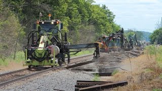 CSX Replacing Railroad Ties on the CEampD sub [upl. by Ecyned512]