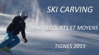 Ski Carving 4  Virages CARVING courts et moyens à Tignes par Jérémy Nadalutti de Ski Coach [upl. by Znerol]