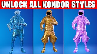 How to Unlock All KONDOR Skin Styles  Sapphire Kondor Topaz Kondor and Zero Point Kondor Fortnite [upl. by Enidualc]