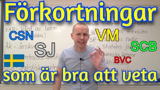 Vanliga förkortningar i samhället bra att veta SFI [upl. by Htebazila]