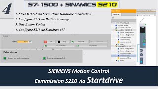 MS06D Siemens S210 04 Commission S210 Servo Drive using TIA Portal Startdrive [upl. by Sykes]