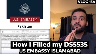 🇺🇸 🇵🇰 How i filled my DS5535 2024  Admin Process 221G  US Embassy Islamabad  CR1 IR1 F4 154 [upl. by Cherlyn636]