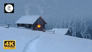 Snowstorm Blizzard amp Howling Winds  10 Hours Relaxing Sounds for Sleep Insomnia Wooden Cabin 4K [upl. by Younglove]