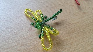 Grüne LIBELLE aus Glasperlen Brosche aus Glasperlen MODESCHMUCK Annas Perlen [upl. by Michale]