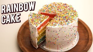 Rainbow Cake Recipe  How To Make MultiLayered Cake  Eggless Cake Recipe  Bhumika [upl. by Hadleigh947]