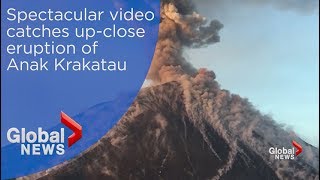 Spectacular video catches upclose eruption of Anak Krakatau [upl. by Lishe]