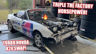 Turbo K24 Swapped Miata Makes Some POWER Garza is NOT ready for this [upl. by Randene]