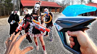 NERF WAR  They turned my wife into a CLOWN [upl. by Annelak364]