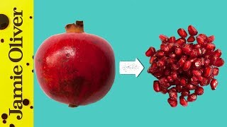 How To DeSeed A Pomegranate  Jamie’s 1 Minute Tips [upl. by Fonseca]