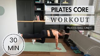 30 minute athome pilates core workout grab a pilates ball or pillow [upl. by Barbey]