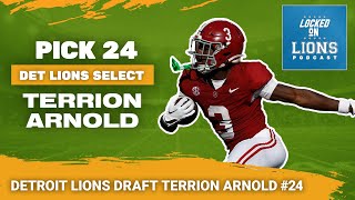 Detroit Lions Pick Terrion Arnold  2024 NFL Draft Coverage [upl. by Innos]