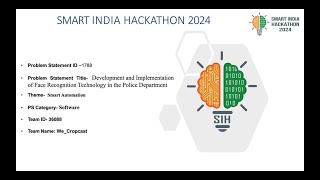 SIH DEVELOPMENT AND IMPLEMENTATION OF FACE RECOGNITION SYSTEM IN POLICE DEPARTMENT [upl. by Enellek436]