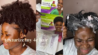 How to safely texturize 4c natural hair short looks Avocado and castor oils 4chair naturalhair [upl. by Charry]