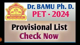 Dr BAMU CSN PET Provisional merit list check nowLifestechnotips [upl. by Alika]