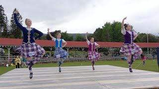 Highland Fling dance competition during 2022 Braemar Junior Highland Games in Scotland [upl. by Aneelad]