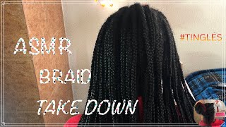 ASMR Braids TakeDown Combing Scratching amp Scalp Massage No Talking [upl. by Suivat828]