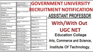 114 Assistant Professor Vacancies  Govt Arts Science Commerce Education College  Only PG UGC NET [upl. by Emmer]