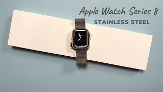 Apple Watch Series 8 Unboxing  Gold Stainless Steel vs Aluminum [upl. by Hut]