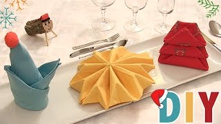 Ideas para doblar servilletas en Navidad [upl. by Nipsirc]