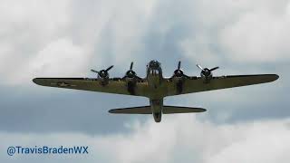 B17 Flying Fortress quotSentimental Journeyquot take off at Shelby Count Airport KEET [upl. by Aisad]