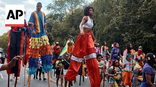 New York celebrates Caribbean culture with annual parade [upl. by Slater]