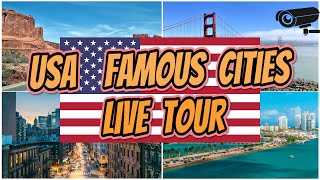 🔴🅻🅸🆅🅴🌎USA Webcam Tour🌆Explore Americas Most Famous Cities⭐Meteo🌦️Weather⚓New York🎡Los Angeles🧭 [upl. by Schaefer]