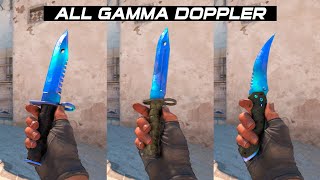 CS2 All Gamma Doppler P1 Knives  In Game showcase 4K60FPS [upl. by Yddur737]