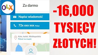 SZYBKIE INFO  Kradzież 16 000 PLN  quotoddam za darmoquot  oszustwo na OLX [upl. by Ahsercel957]