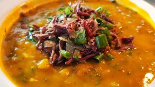 Caldo de abóbora cremoso com carne seca aprenda a dessalgar a carne em 40 minReceita de inverno [upl. by Macknair]