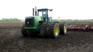 John Deere 9400 pulling 50 foot Field Cultivator [upl. by Werbel]