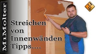 Streichen von Innenwänden  einige Tipps von M1Molter [upl. by Pallaton]