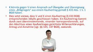 Gutachtenstil 2  verschachtelte Anwendung des Gutachtenstils  ein Fall aus dem Zivilrecht BGB AT [upl. by Nonahs]