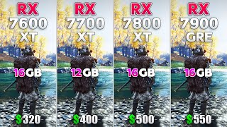 RX 7600 XT vs RX 7700 XT vs RX 7800 XT vs RX 7900 GRE  Test in 10 Games [upl. by Nevi]