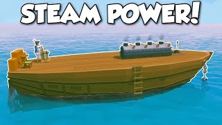 Ylands  STEAM ENGINE SHIP  Ylands Multiplayer Gameplay amp Ship Building [upl. by Aubree]