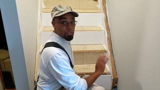 How to install new treads and risers on your old stairs Beginners DIY [upl. by Livingstone]