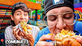 PROBÉ TODA LA COMIDA CALLEJERA DE LA COMUNA 13😱 ft ANDY Y HITBOY [upl. by Orelle]