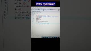 octal equivalent ccode cprogrmming [upl. by Sapienza22]