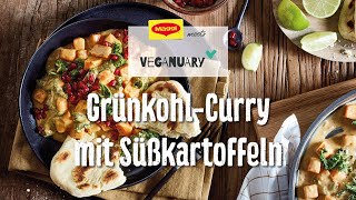 GrünkohlCurry mit Süßkartoffeln [upl. by Ynnam]