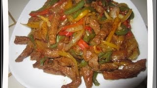 Como hacer Fajitas de carne  Receta mexicana [upl. by Renruojos100]