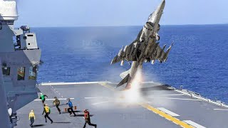 AV8B Harrier II Showing the Insane Jump on Aircraft Carrier [upl. by Seymour]