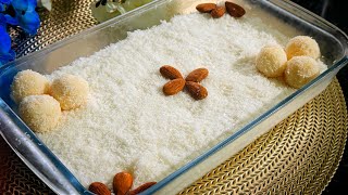 RAFFAELLO PUDDINGpudding recipe  easy pudding  eggless dessert coconut dessert [upl. by Nnylak]