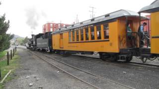 Locomotive 480 leaving Durango for Silverton [upl. by Danyelle]