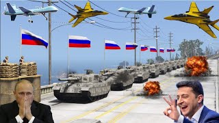 Russian Army Oil Trucks Convoy Badly Destroyed by Ukrainian Jets Tanks amp Helicopters GTA 5 [upl. by Novj]