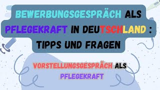 Vorstellungsgespräch als Pflegekraft deutsch bewerbungsgespräch [upl. by Okorih]